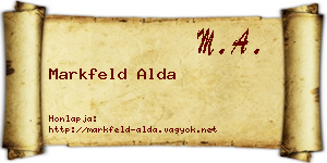 Markfeld Alda névjegykártya